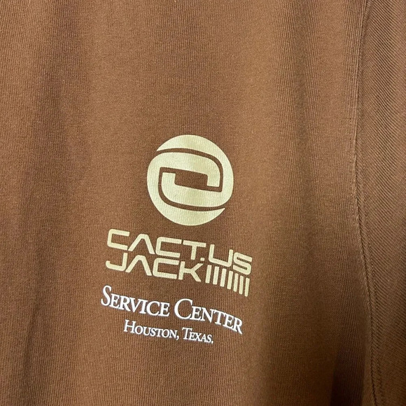 Travis Scott x Nike Collab Cactus Jack Crop Service center Brown T Shirt size XL - Picture 8 of 12
